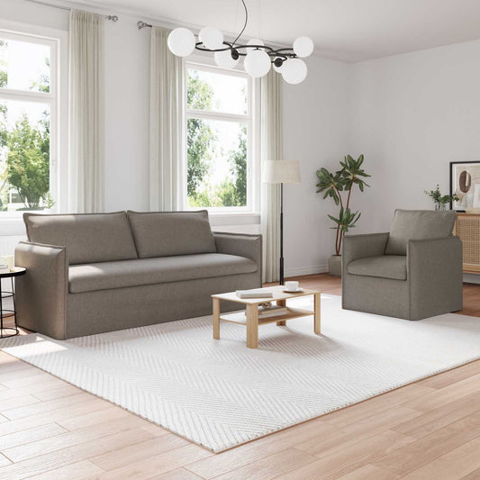 Bankstel 2 pcs Taupe 196 x 82 x 85 cm Stof is nu te koop bij PeponiXL, paradijselijk wonen!