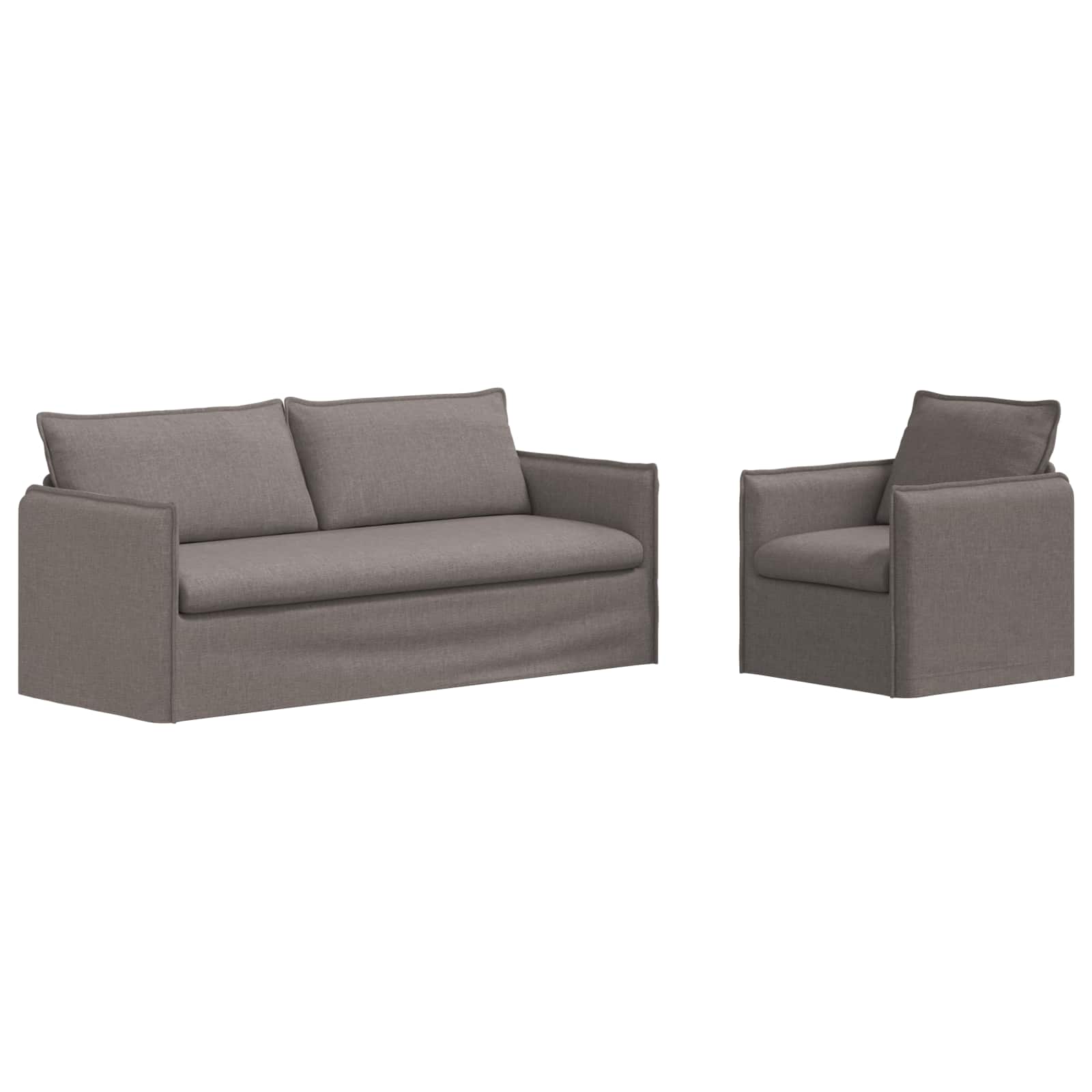 Bankstel 2 pcs Taupe 196 x 82 x 85 cm Stof is nu te koop bij PeponiXL, paradijselijk wonen!