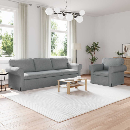 Bankstel 2 pcs Lichtgrijs 245 x 82 x 80 cm Stof is nu te koop bij PeponiXL, paradijselijk wonen!