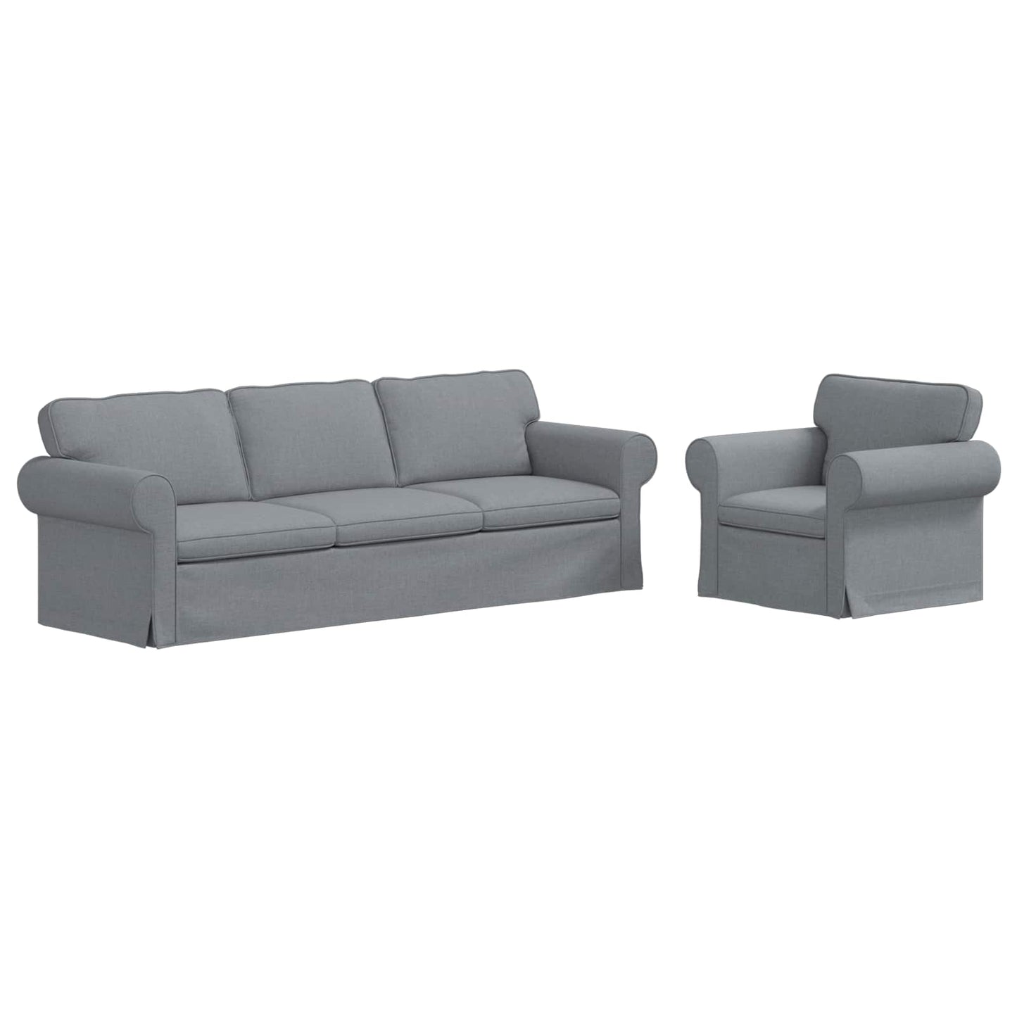 Bankstel 2 pcs Lichtgrijs 245 x 82 x 80 cm Stof is nu te koop bij PeponiXL, paradijselijk wonen!