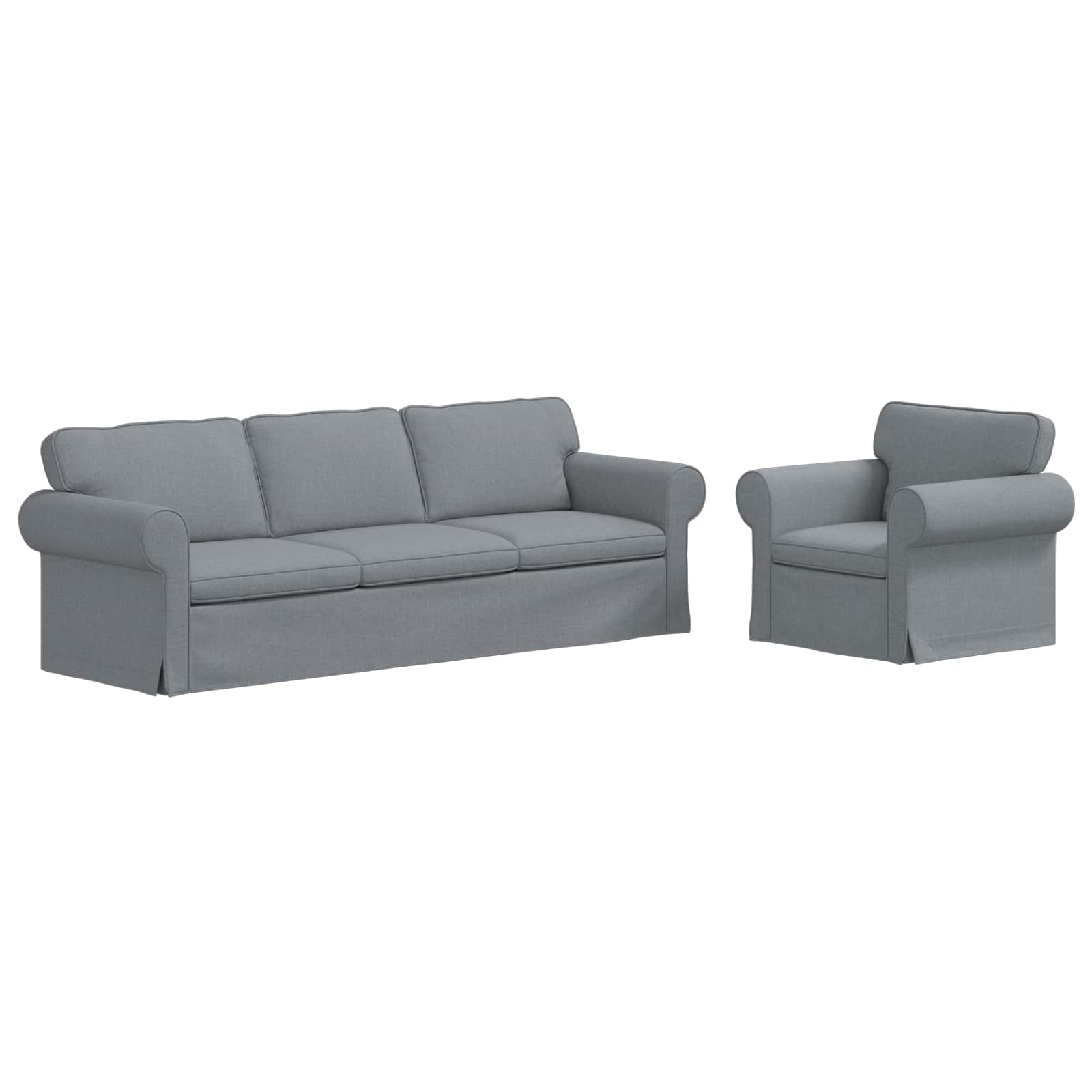 Bankstel 2 pcs Lichtgrijs 245 x 82 x 80 cm Stof is nu te koop bij PeponiXL, paradijselijk wonen!