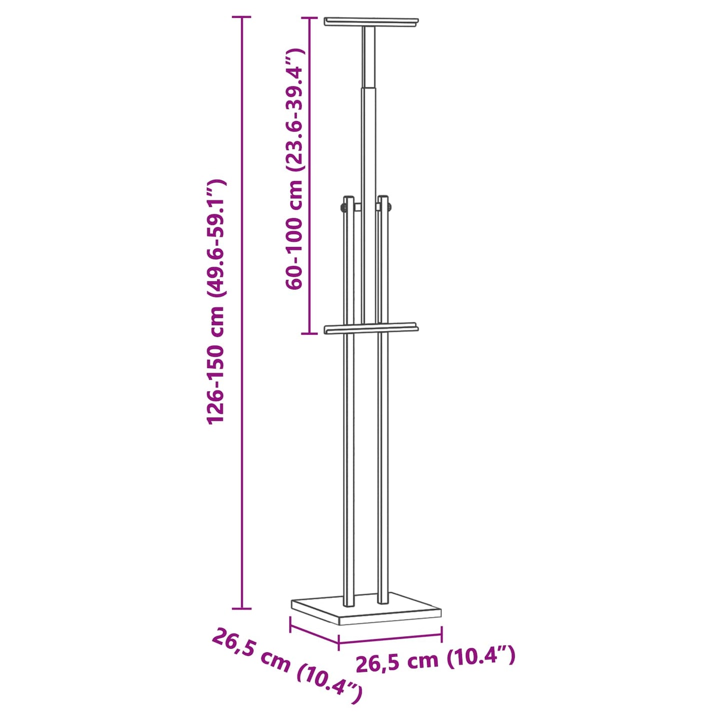 Beurs Displays 2 pcs Zwart 26,5 x 26,5 x 150 cm Staal is nu te koop bij PeponiXL, paradijselijk wonen!