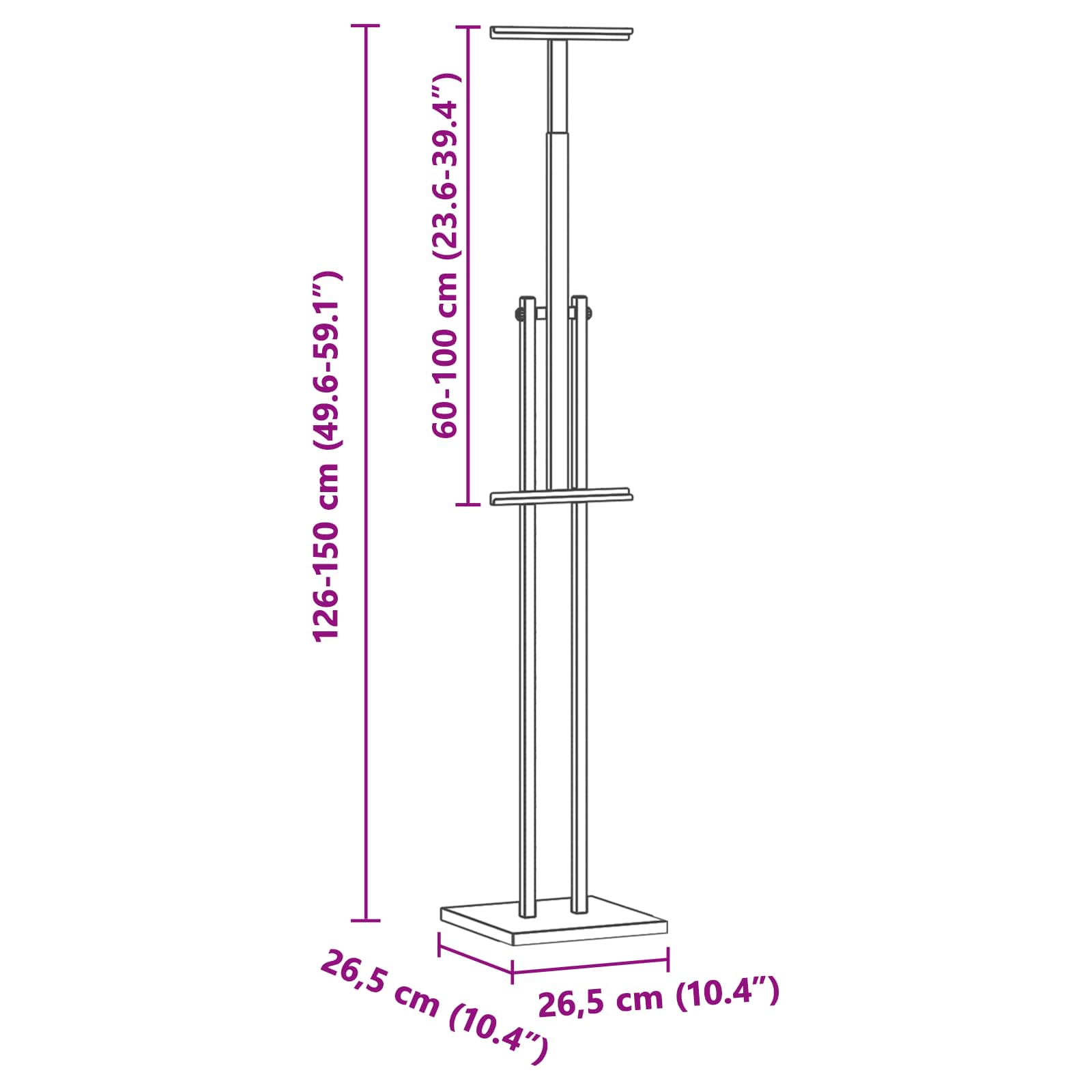 Beurs Displays 2 pcs Zwart 26,5 x 26,5 x 150 cm Staal is nu te koop bij PeponiXL, paradijselijk wonen!