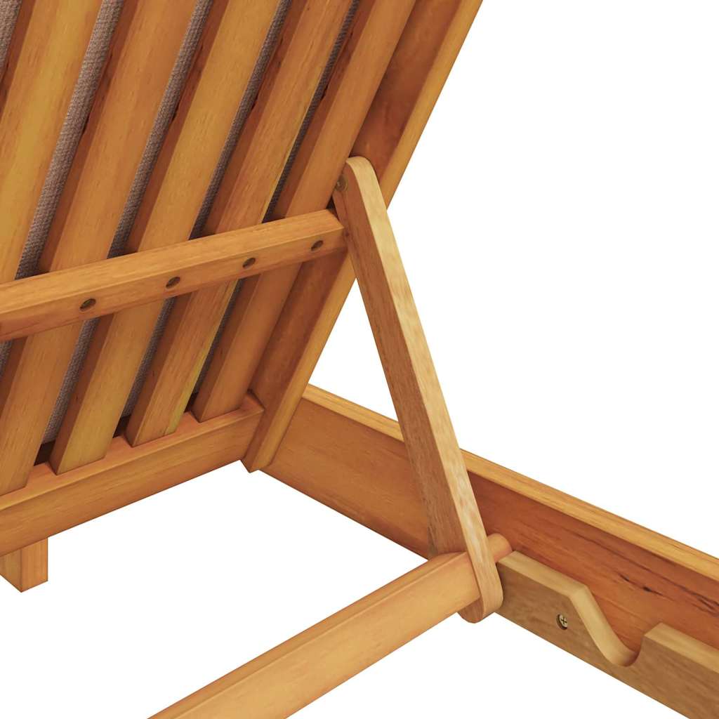 Ligstoel met kussen Beige Massief Acaciahout is nu te koop bij PeponiXL, paradijselijk wonen!