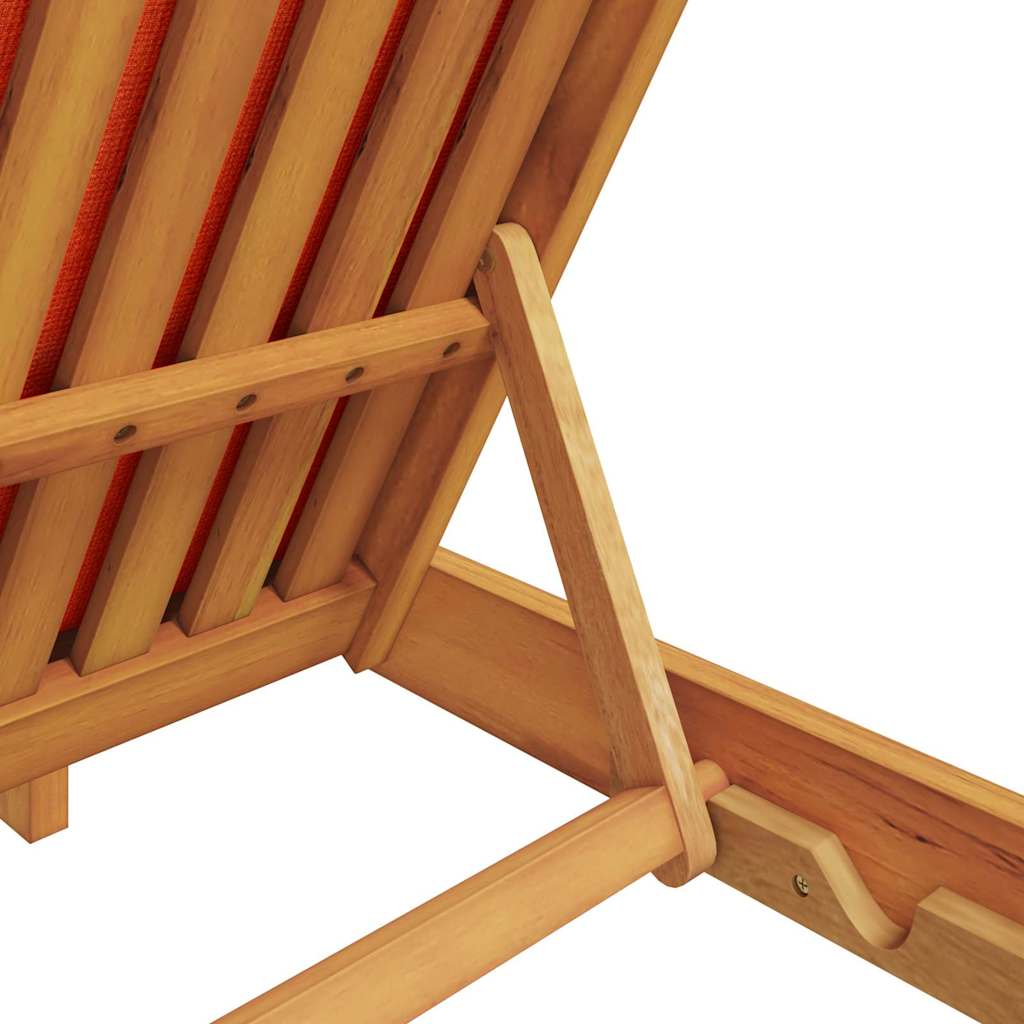 Ligstoel met kussen Rood Massief Acaciahout is nu te koop bij PeponiXL, paradijselijk wonen!