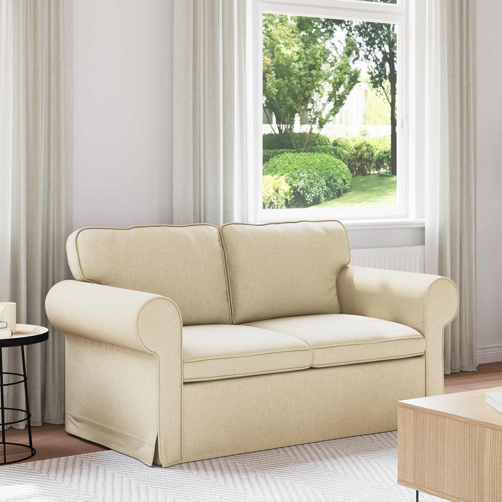 Bank Crème 155 x 82 x 80 cm Stof is nu te koop bij PeponiXL, paradijselijk wonen!