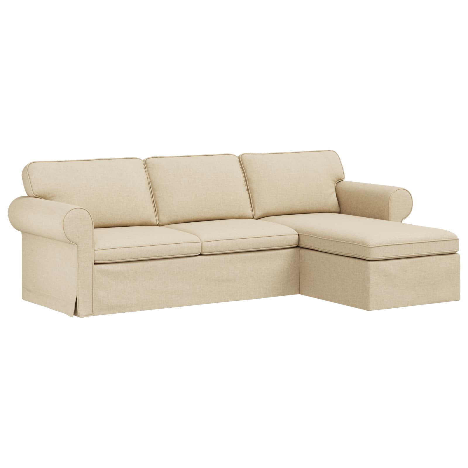 Bank Crème 245 x 138 x 80 cm Stof is nu te koop bij PeponiXL, paradijselijk wonen!