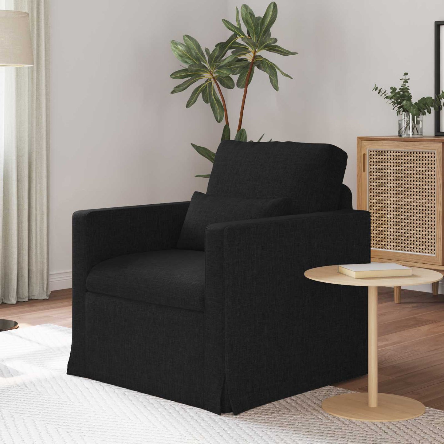 Bank Zwart 78 x 78 x 80 cm Stof is nu te koop bij PeponiXL, paradijselijk wonen!