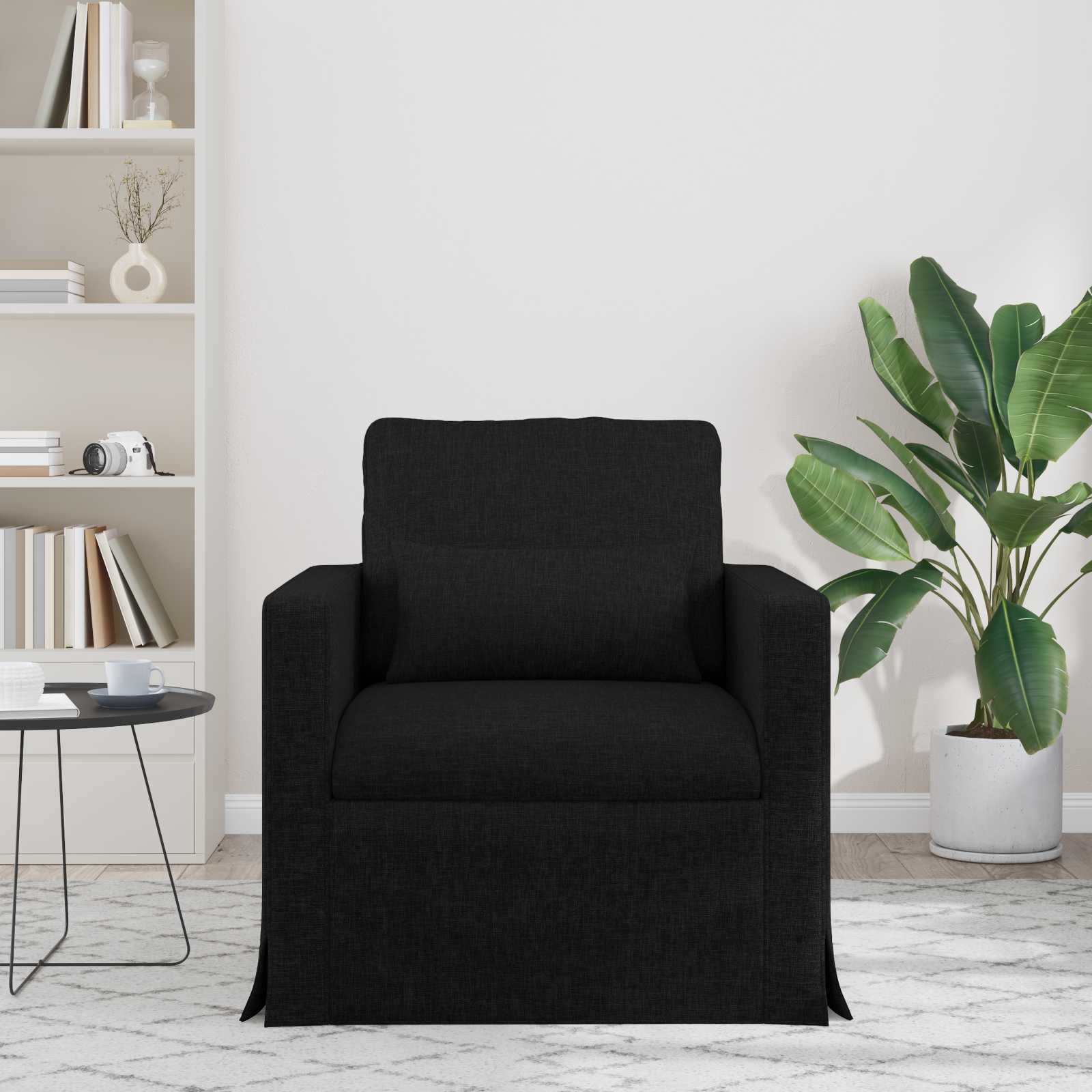 Bank Zwart 78 x 78 x 80 cm Stof is nu te koop bij PeponiXL, paradijselijk wonen!