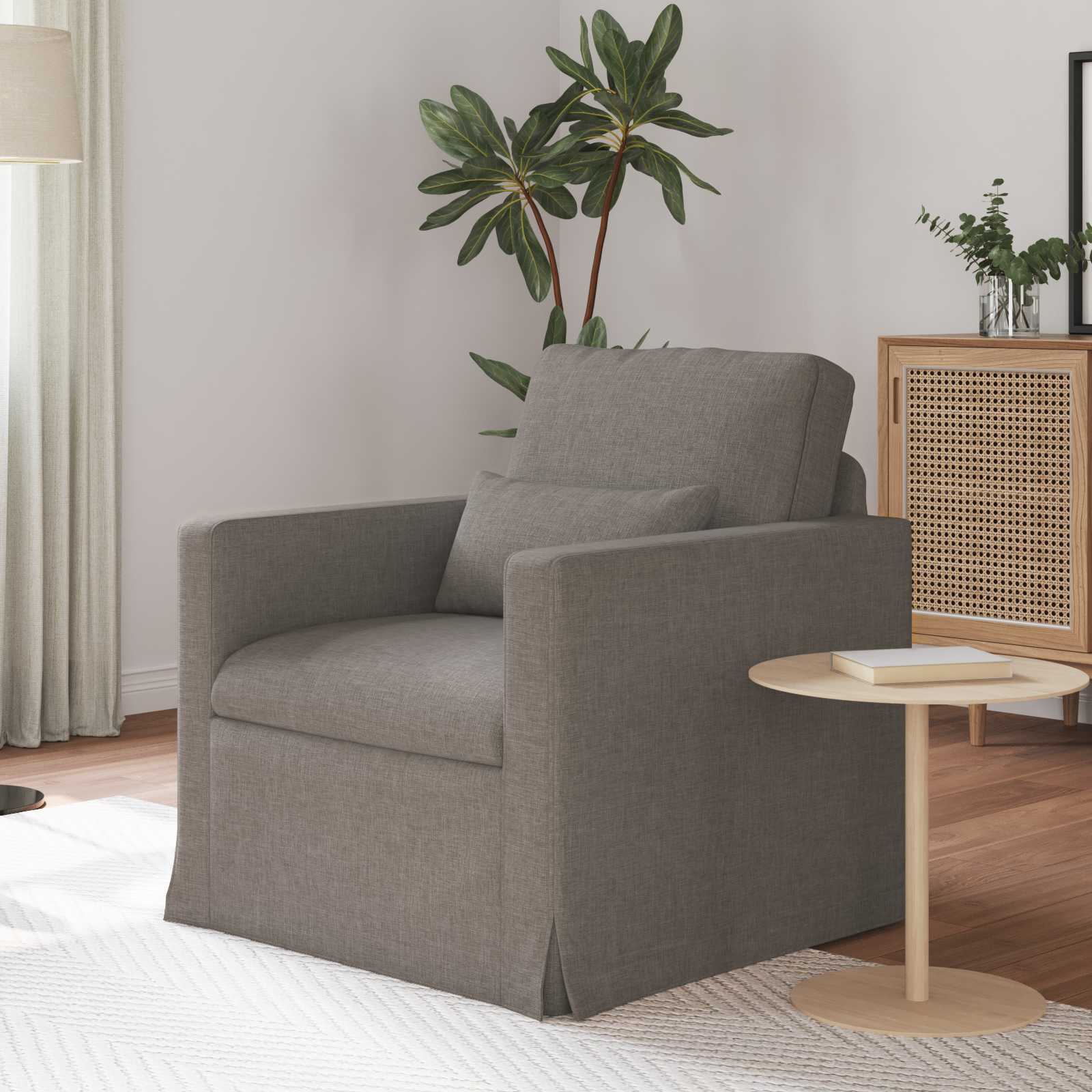 Bank Taupe 78 x 78 x 80 cm Stof is nu te koop bij PeponiXL, paradijselijk wonen!