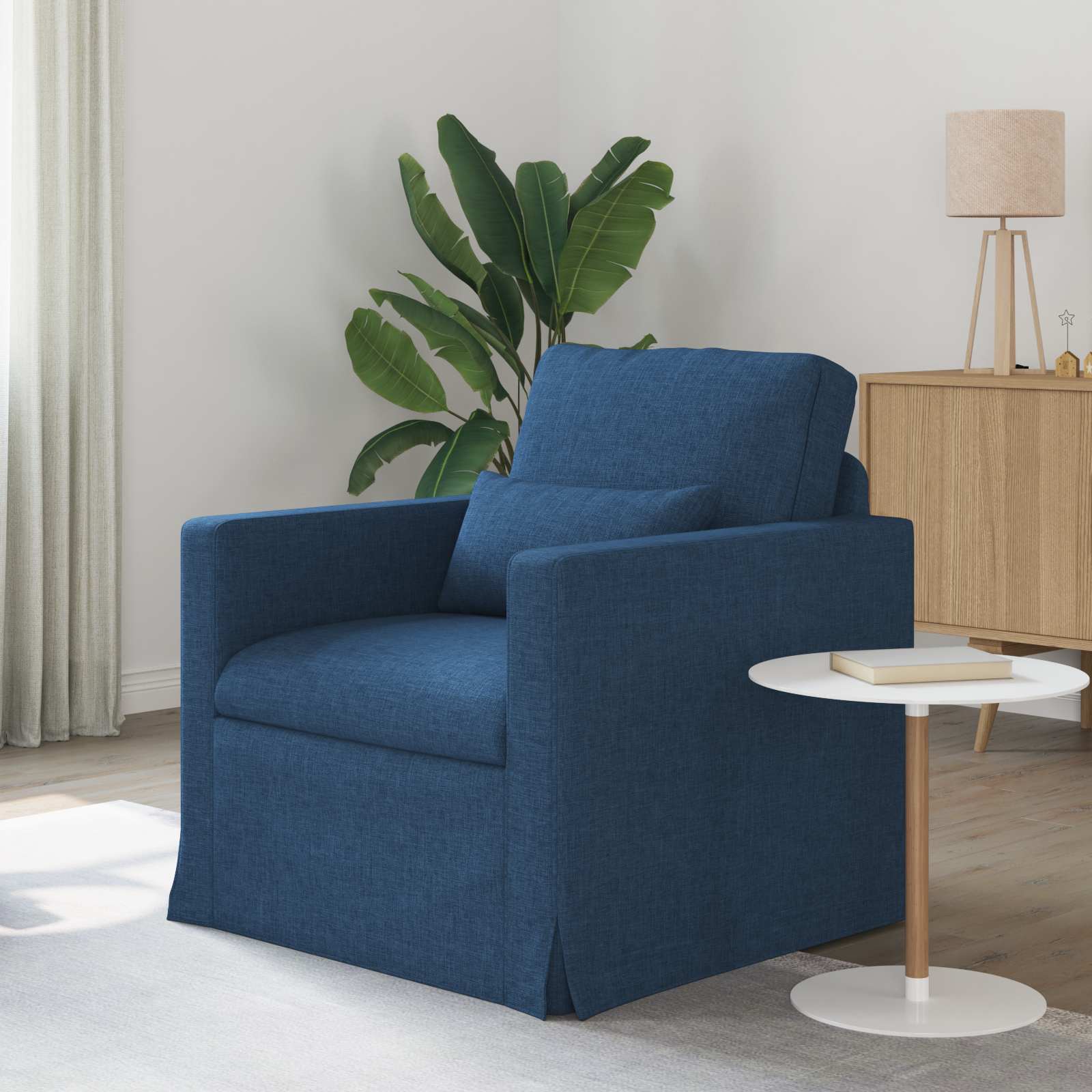 Bank Blauw 78 x 78 x 80 cm Stof is nu te koop bij PeponiXL, paradijselijk wonen!
