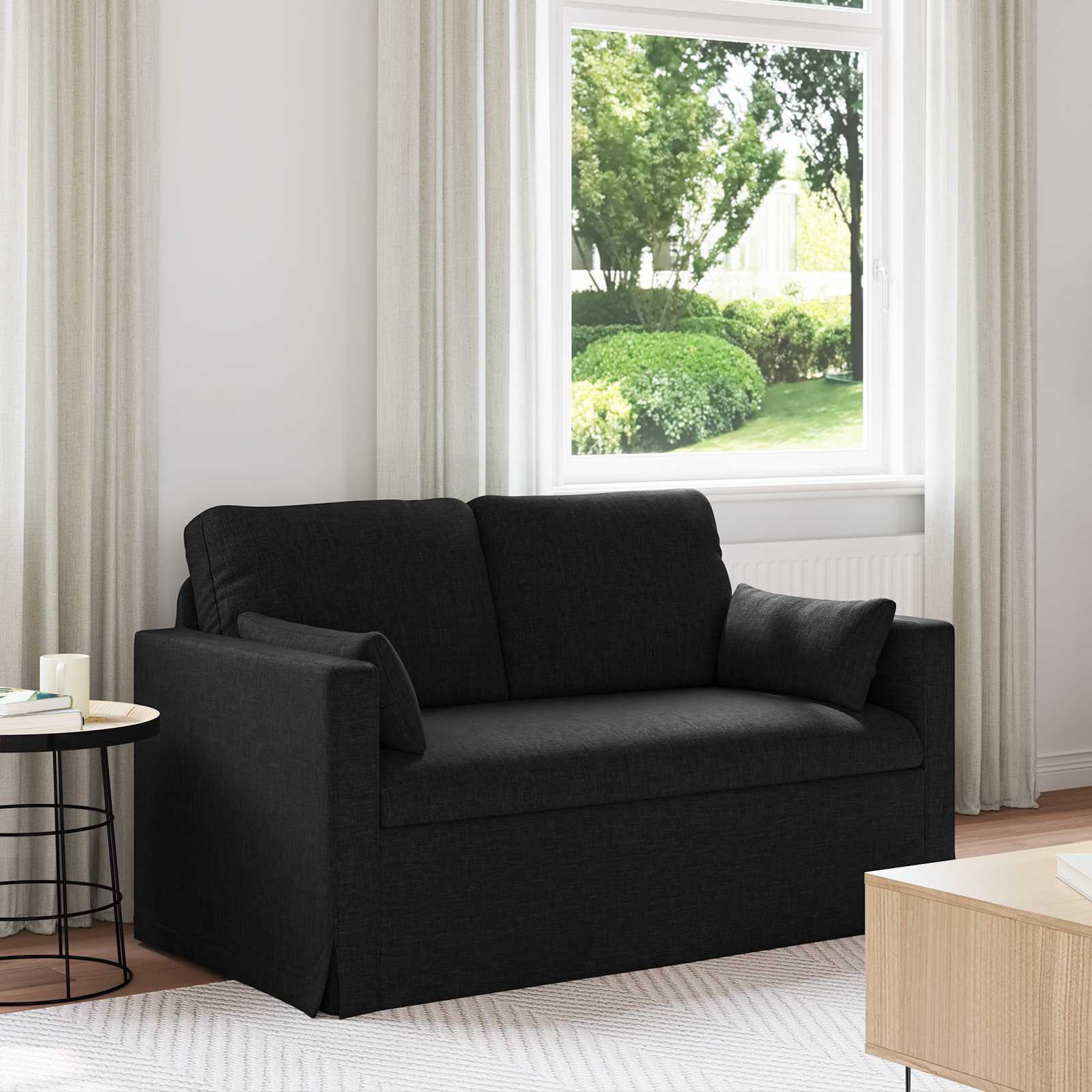 Bank Zwart 139 x 78 x 80 cm Stof is nu te koop bij PeponiXL, paradijselijk wonen!