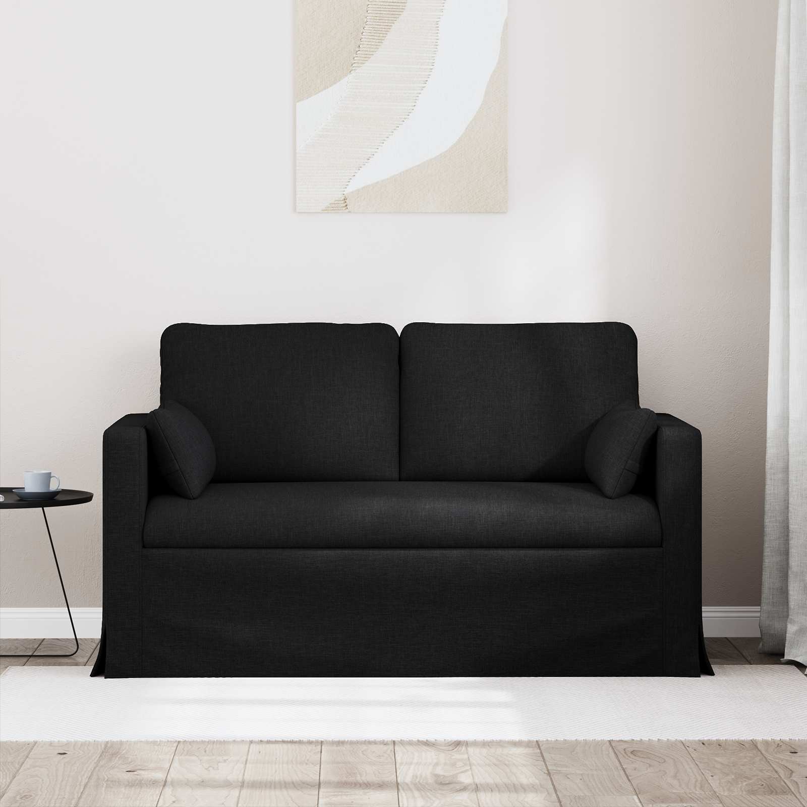 Bank Zwart 139 x 78 x 80 cm Stof is nu te koop bij PeponiXL, paradijselijk wonen!