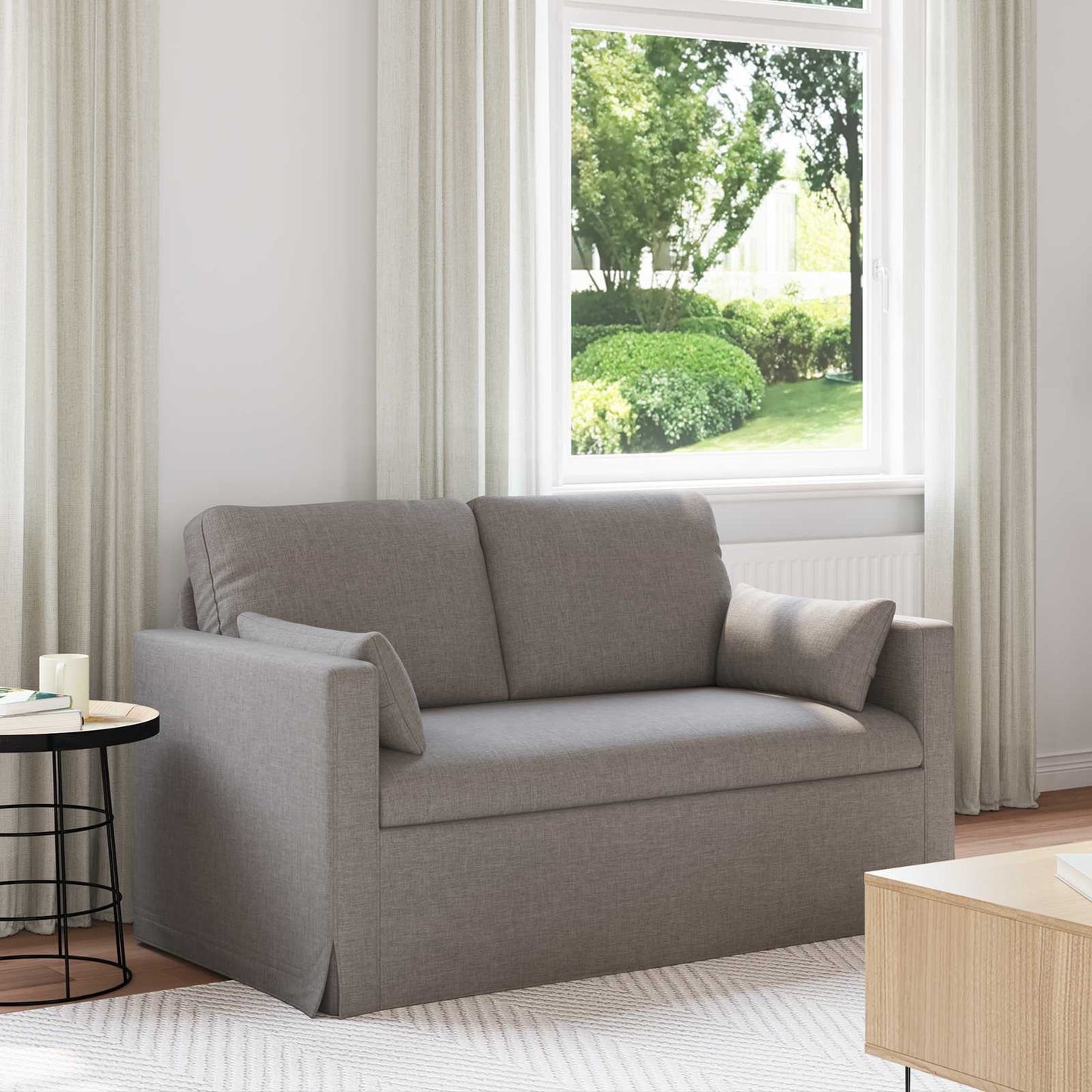Bank Taupe 139 x 78 x 80 cm Stof is nu te koop bij PeponiXL, paradijselijk wonen!