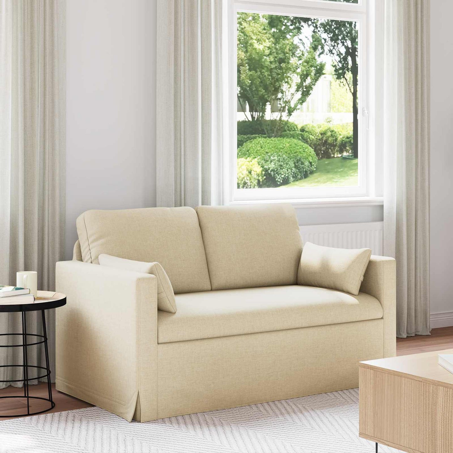 Bank Crème 139 x 78 x 80 cm Stof is nu te koop bij PeponiXL, paradijselijk wonen!