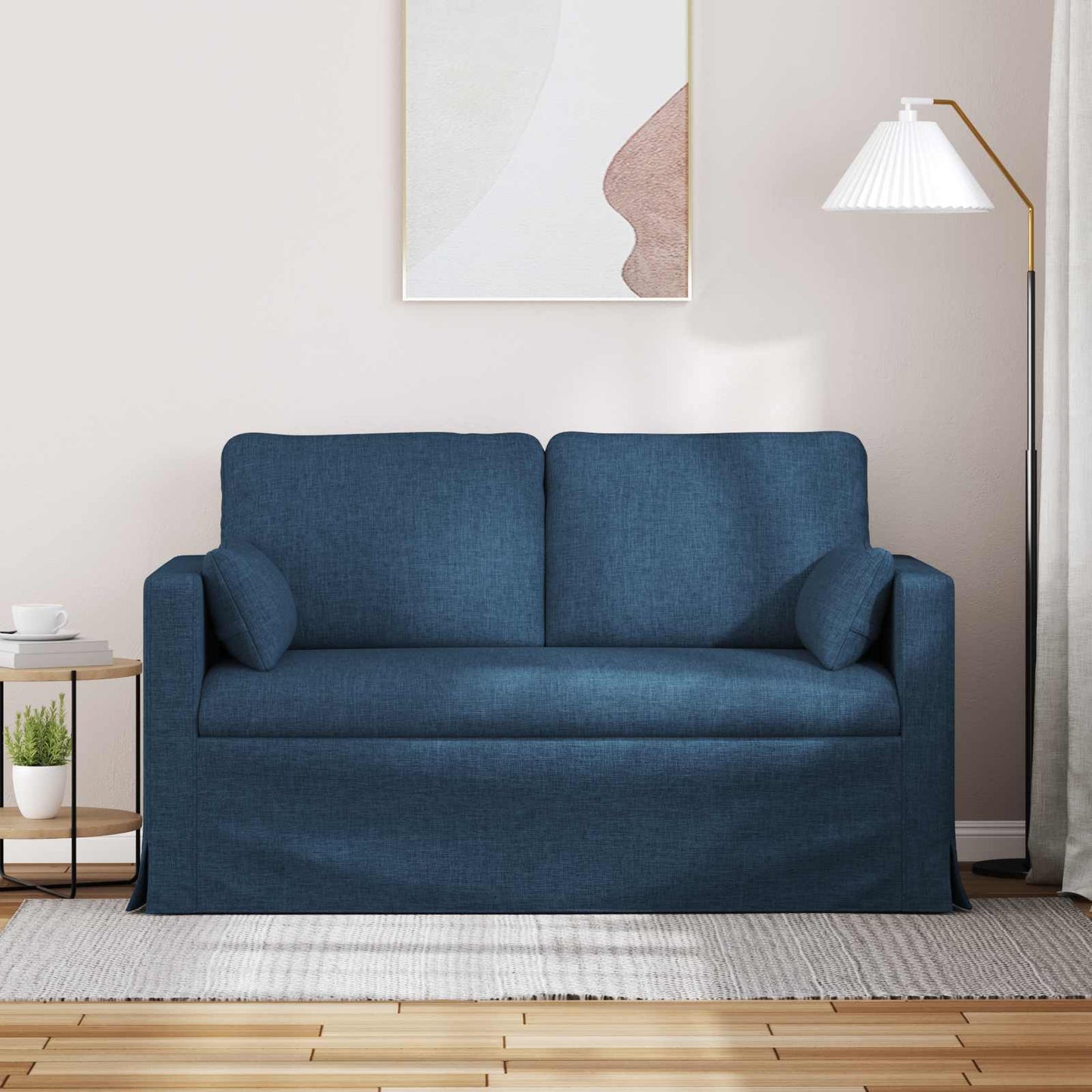 Bank Blauw 139 x 78 x 80 cm Stof is nu te koop bij PeponiXL, paradijselijk wonen!