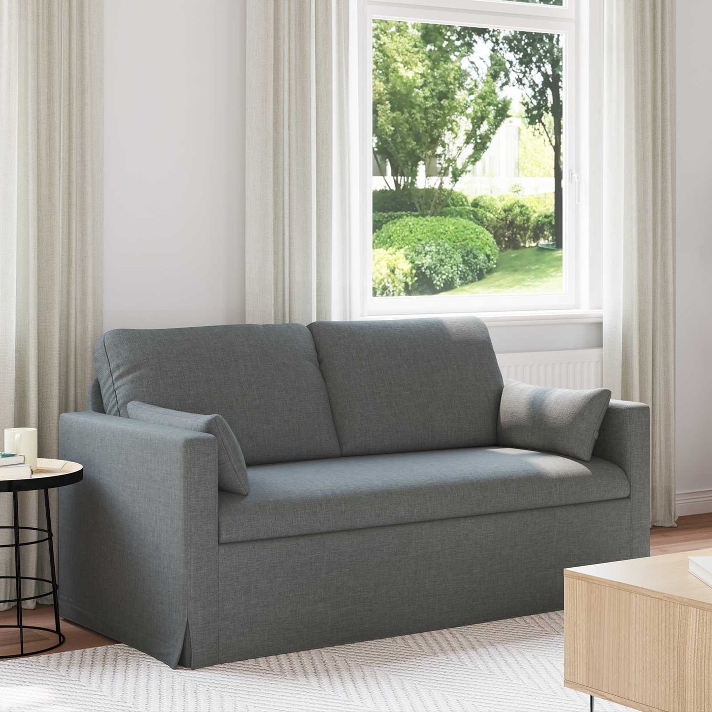 Bank Donkergrijs 158 x 78 x 80 cm Stof is nu te koop bij PeponiXL, paradijselijk wonen!