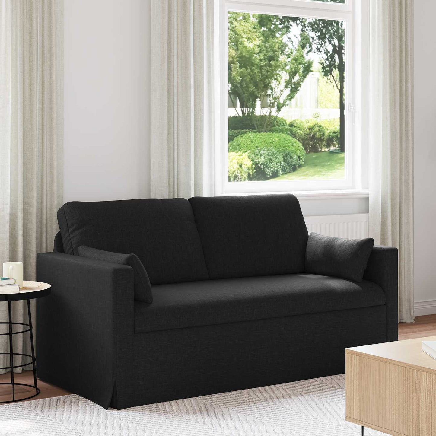 Bank Zwart 158 x 78 x 80 cm Stof is nu te koop bij PeponiXL, paradijselijk wonen!