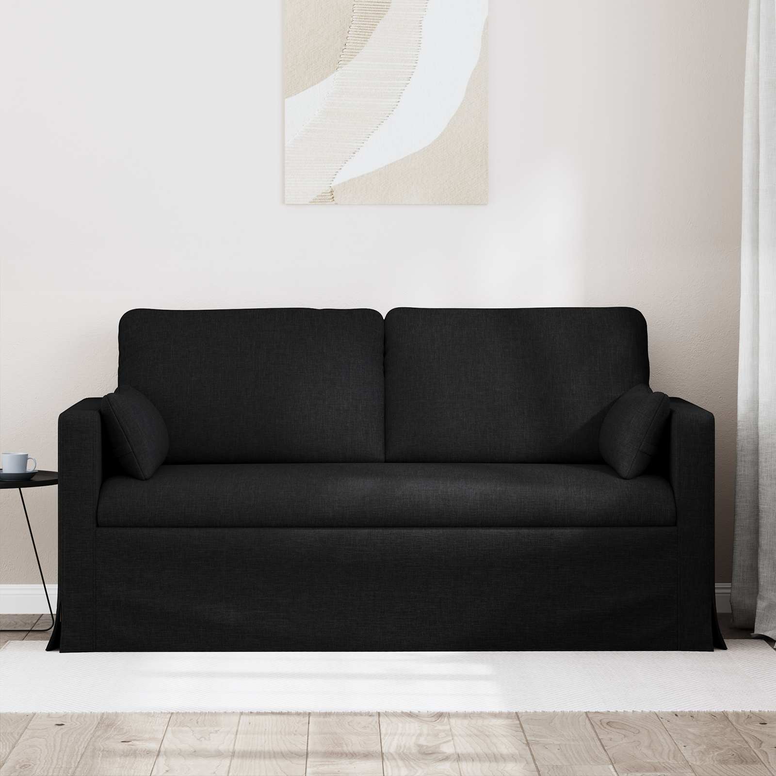 Bank Zwart 158 x 78 x 80 cm Stof is nu te koop bij PeponiXL, paradijselijk wonen!