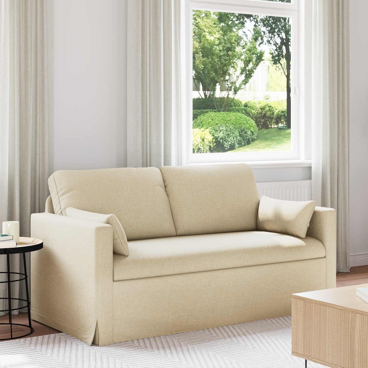 Bank Crème 158 x 78 x 80 cm Stof is nu te koop bij PeponiXL, paradijselijk wonen!