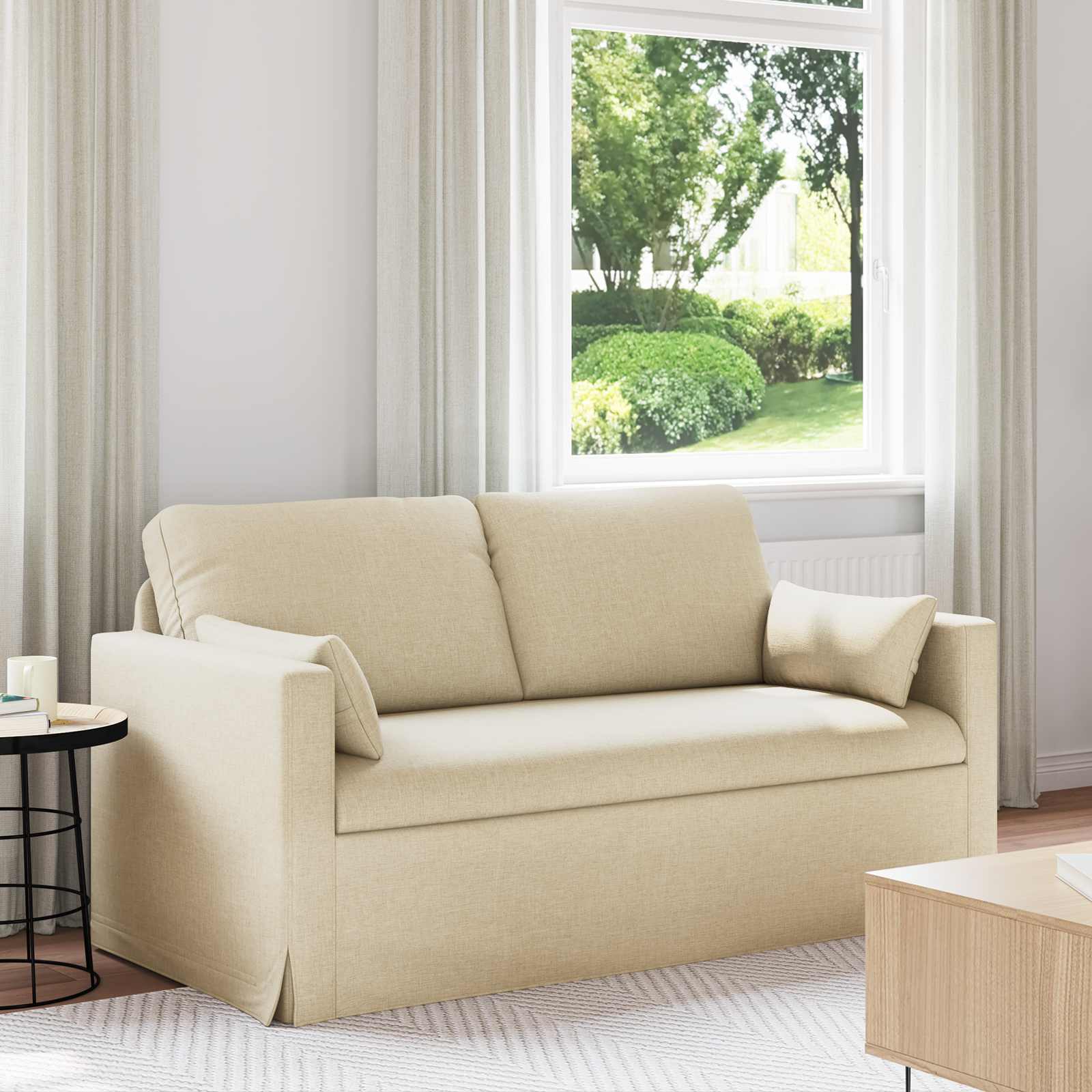 Bank Crème 158 x 78 x 80 cm Stof is nu te koop bij PeponiXL, paradijselijk wonen!