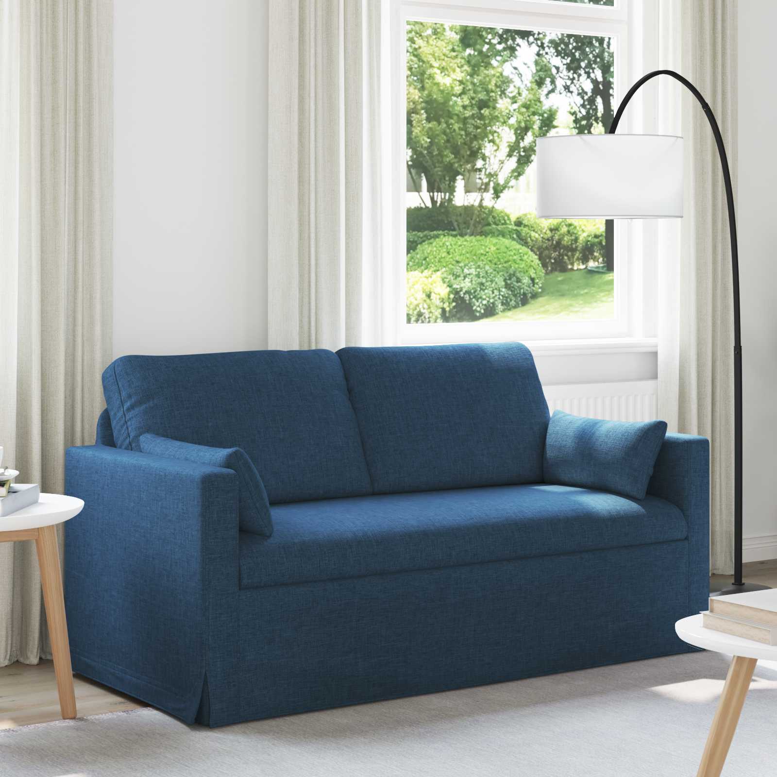Bank Blauw 158 x 78 x 80 cm Stof is nu te koop bij PeponiXL, paradijselijk wonen!