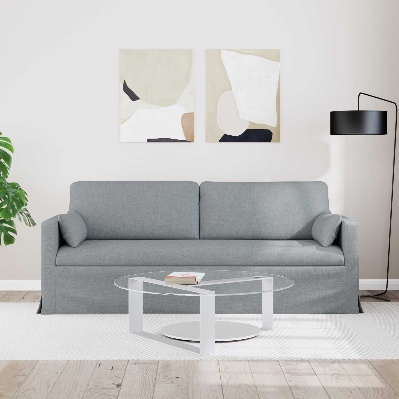Bank Lichtgrijs 78 x 78 x 80 cm Stof is nu te koop bij PeponiXL, paradijselijk wonen!