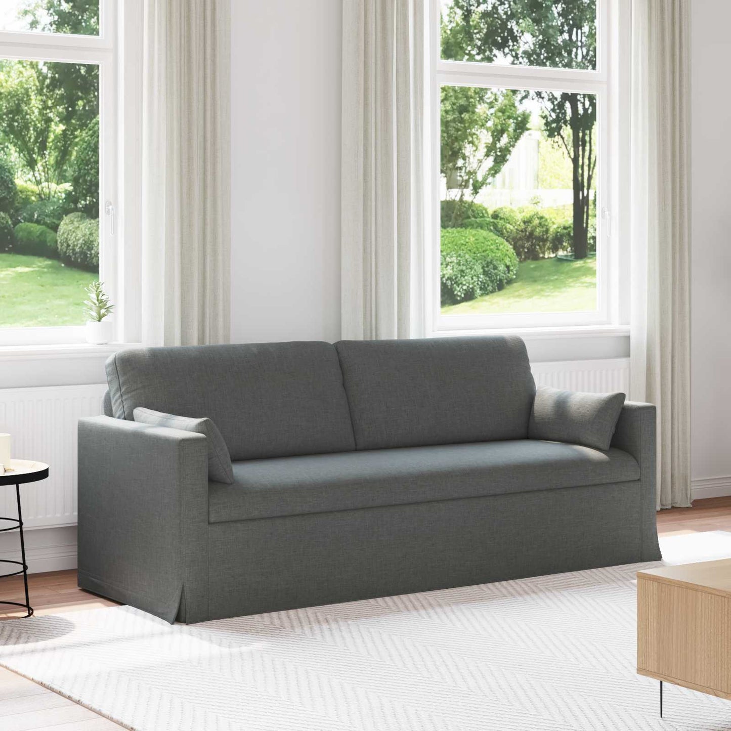 Bank Donkergrijs 198 x 78 x 80 cm Stof is nu te koop bij PeponiXL, paradijselijk wonen!