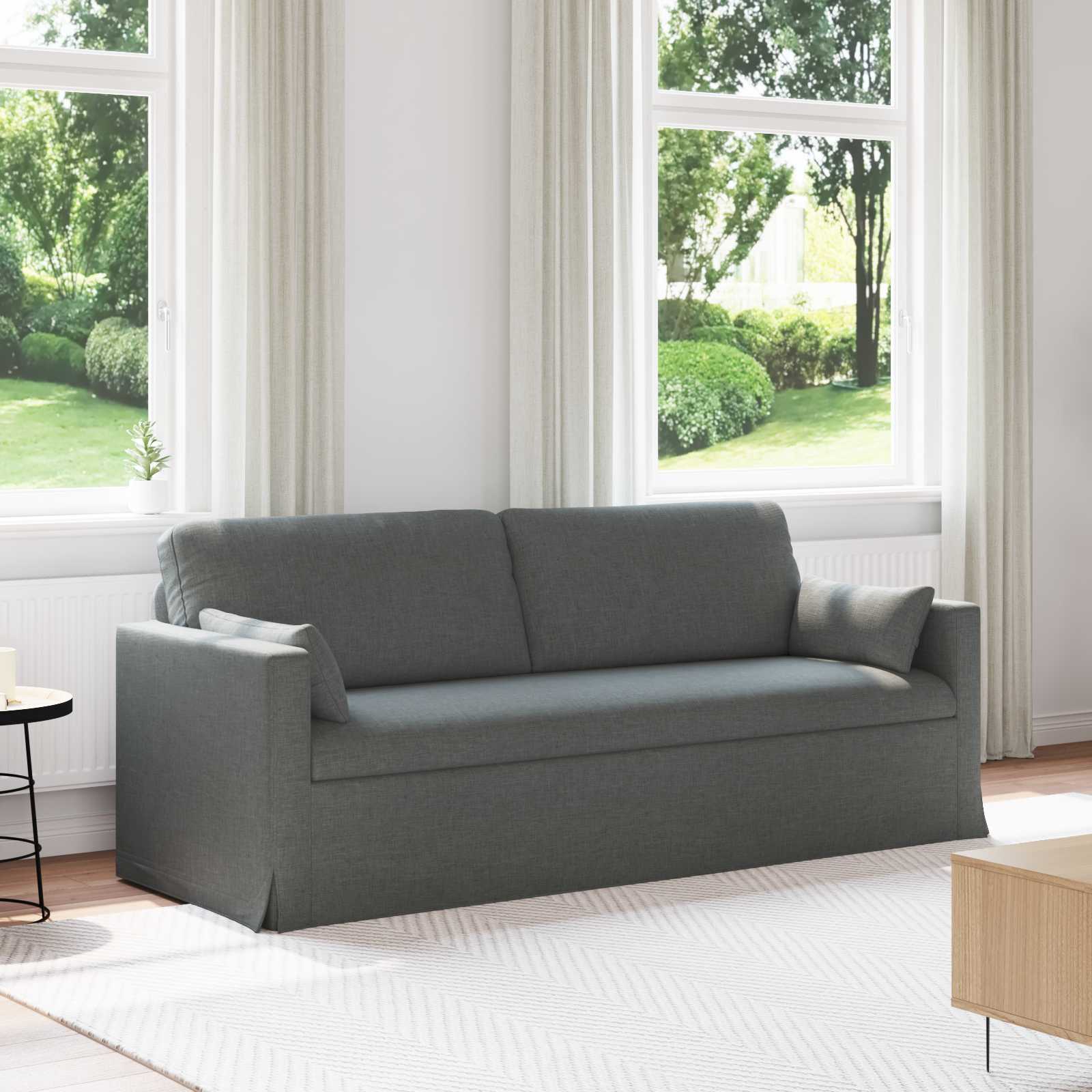 Bank Donkergrijs 198 x 78 x 80 cm Stof is nu te koop bij PeponiXL, paradijselijk wonen!