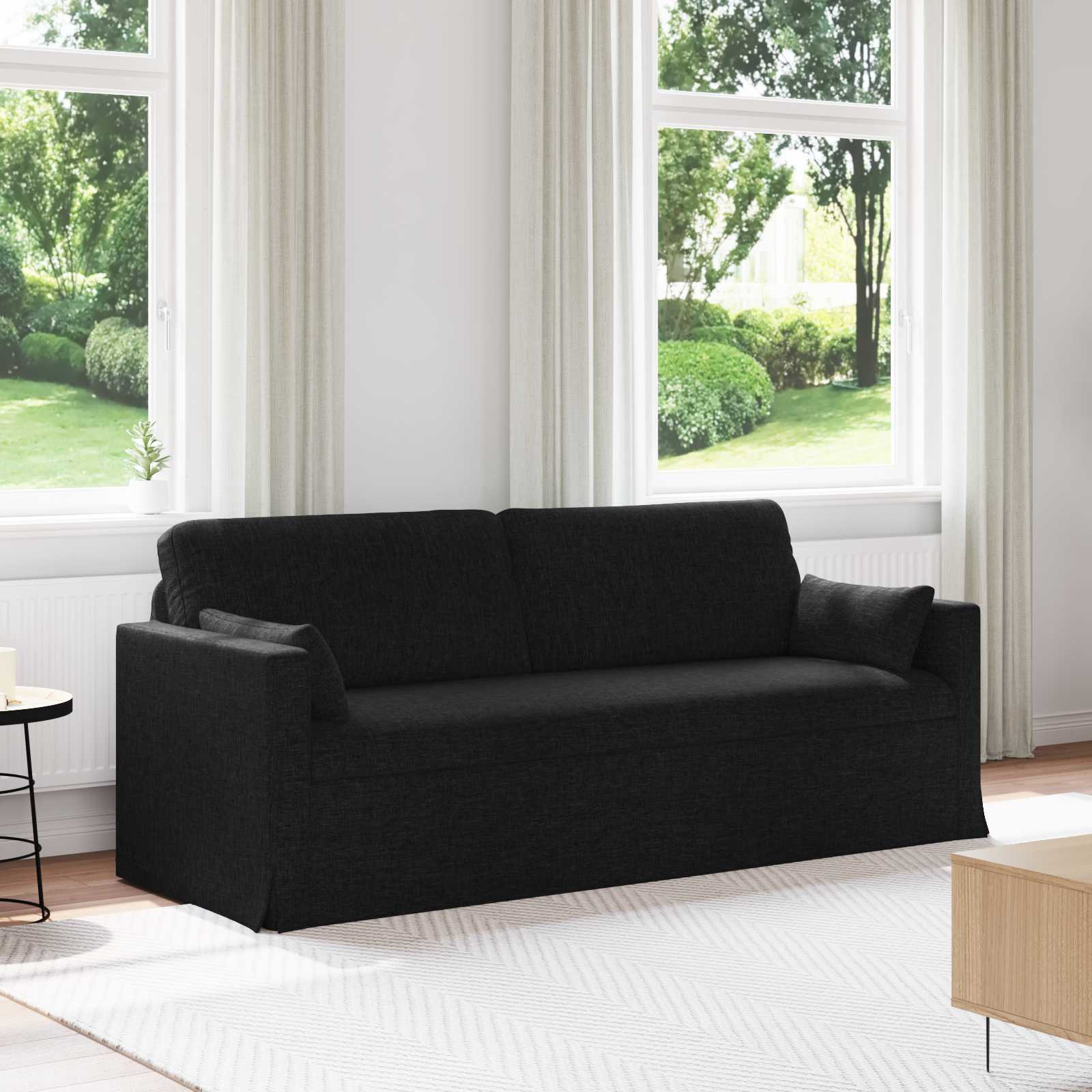 Bank Zwart 198 x 78 x 80 cm Stof is nu te koop bij PeponiXL, paradijselijk wonen!