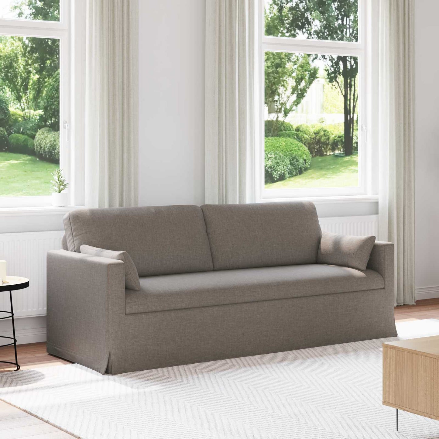 Bank Taupe 198 x 78 x 80 cm Stof is nu te koop bij PeponiXL, paradijselijk wonen!