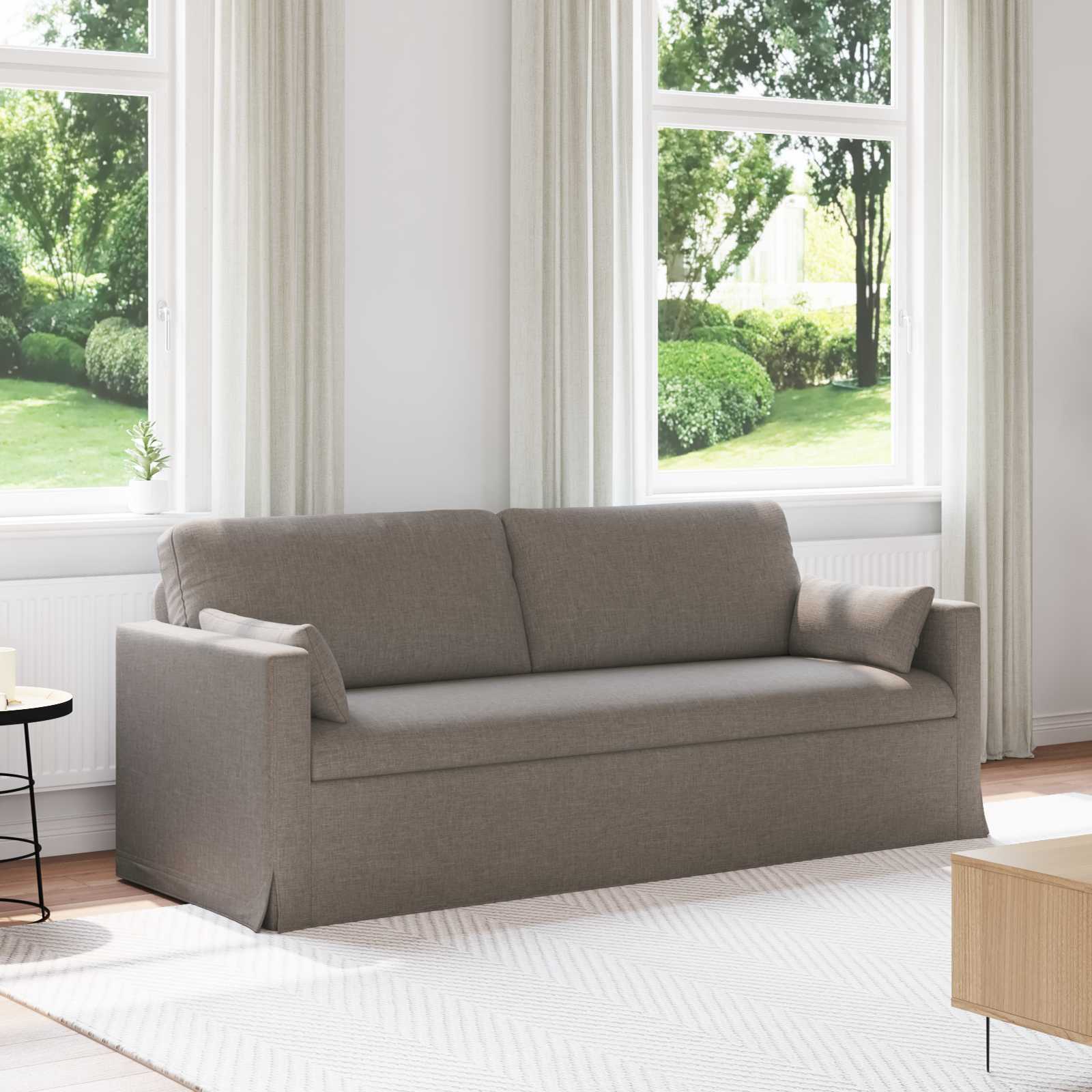 Bank Taupe 198 x 78 x 80 cm Stof is nu te koop bij PeponiXL, paradijselijk wonen!