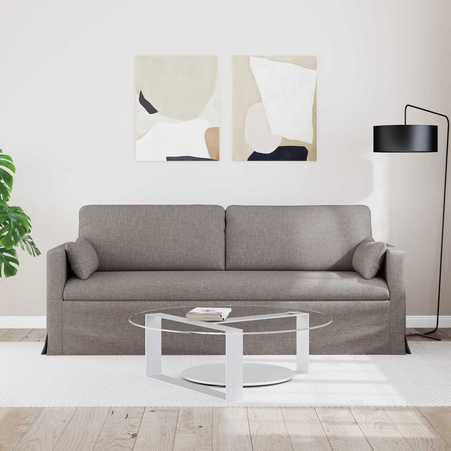 Bank Taupe 198 x 78 x 80 cm Stof is nu te koop bij PeponiXL, paradijselijk wonen!