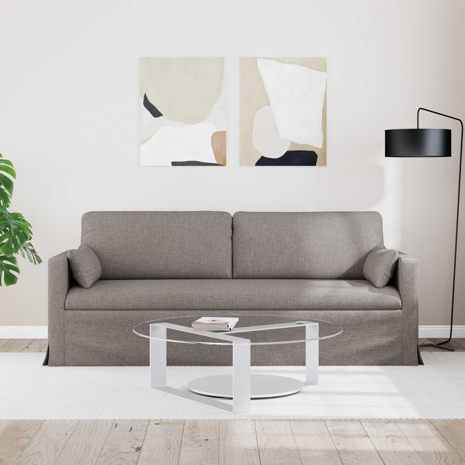 Bank Taupe 198 x 78 x 80 cm Stof is nu te koop bij PeponiXL, paradijselijk wonen!