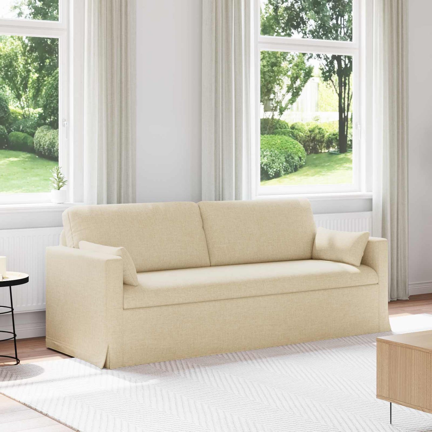 Bank Crème 198 x 78 x 80 cm Stof is nu te koop bij PeponiXL, paradijselijk wonen!