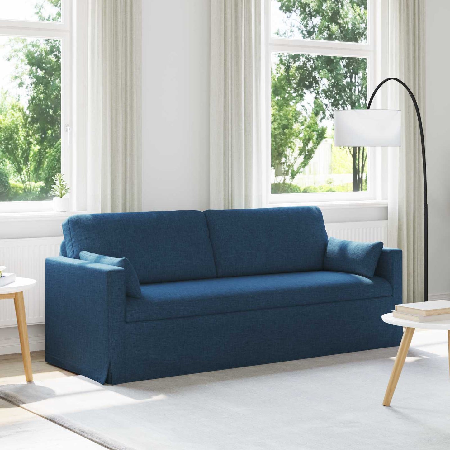 Bank Blauw 198 x 78 x 80 cm Stof is nu te koop bij PeponiXL, paradijselijk wonen!
