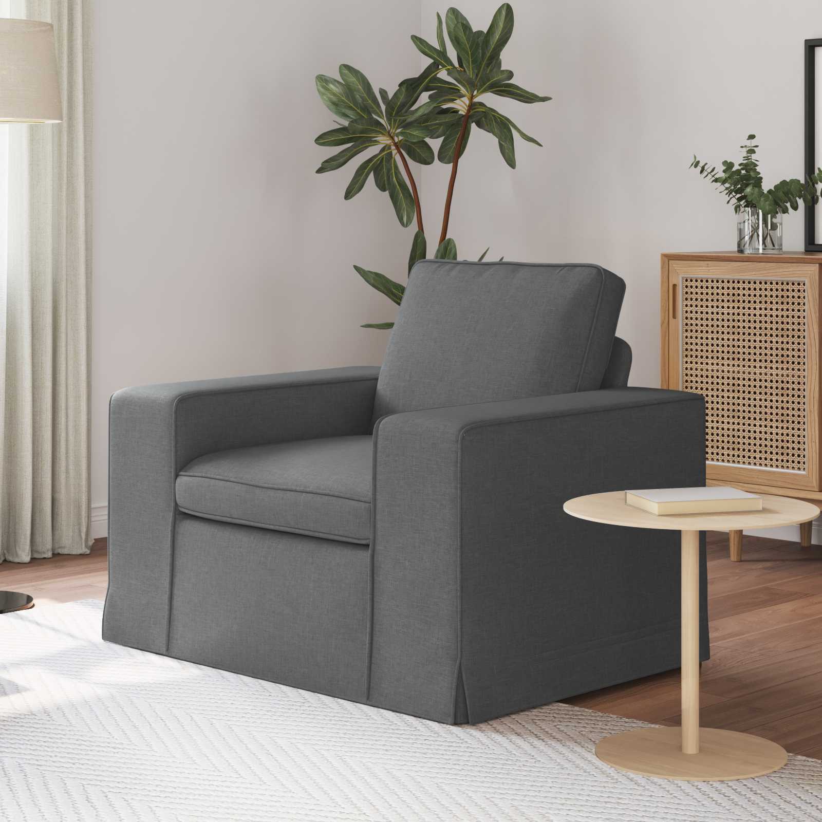 Bank Donkergrijs 103 x 80 x 82 cm Stof is nu te koop bij PeponiXL, paradijselijk wonen!