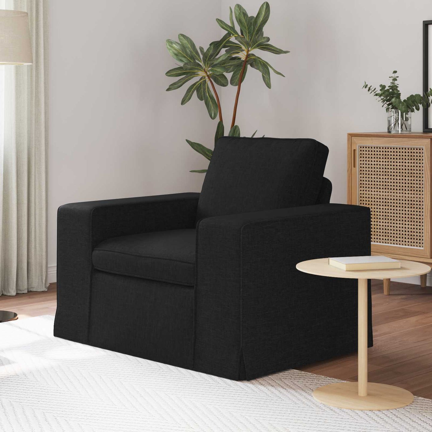 Bank Zwart 103 x 80 x 82 cm Stof is nu te koop bij PeponiXL, paradijselijk wonen!