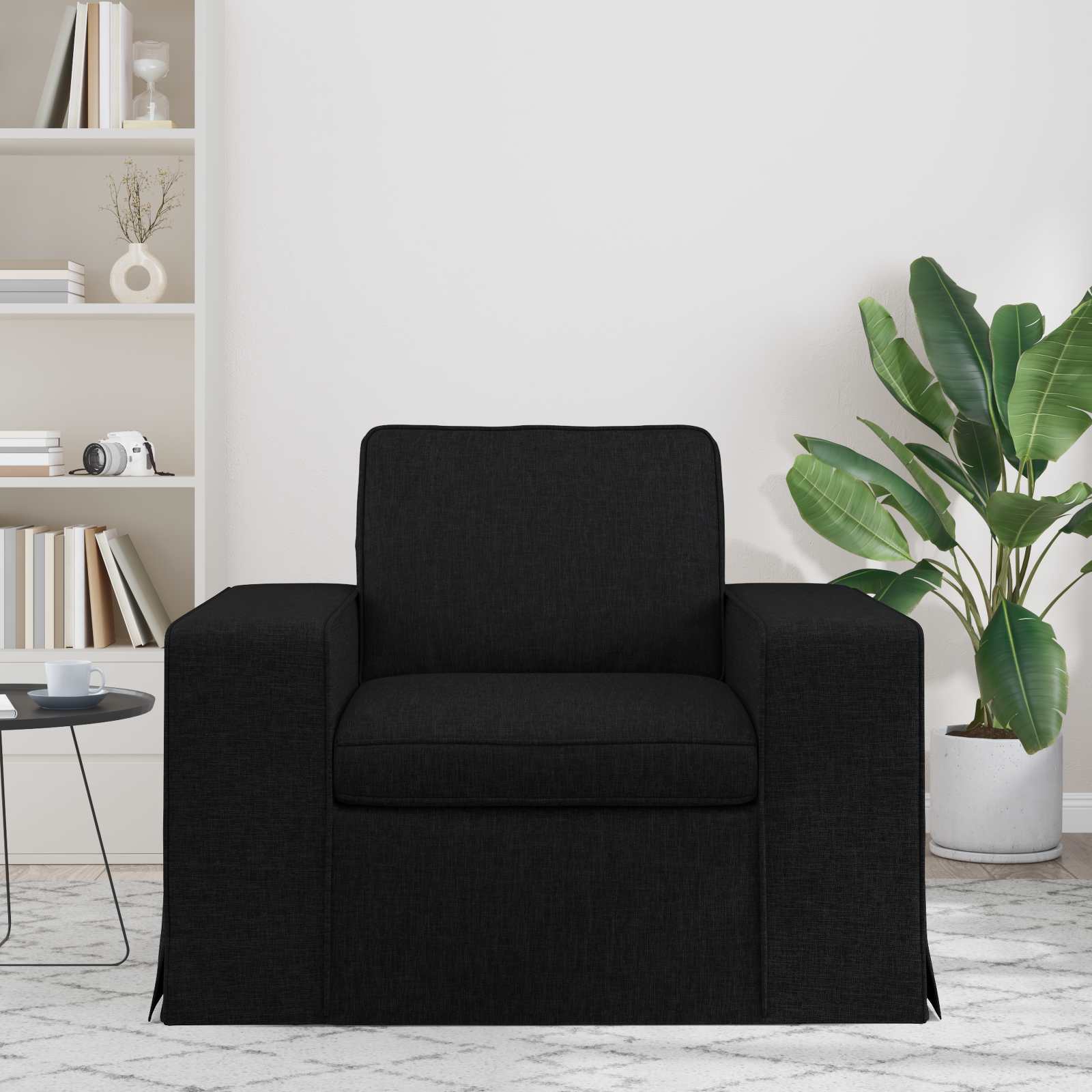 Bank Zwart 103 x 80 x 82 cm Stof is nu te koop bij PeponiXL, paradijselijk wonen!
