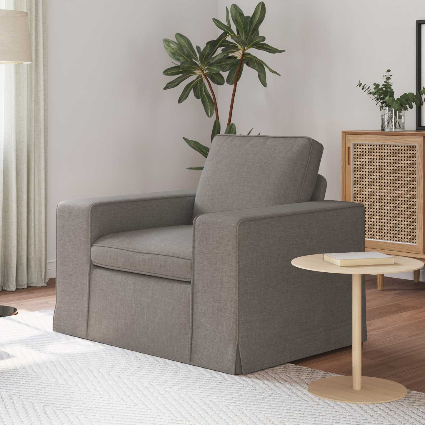Bank Taupe 103 x 80 x 82 cm Stof is nu te koop bij PeponiXL, paradijselijk wonen!