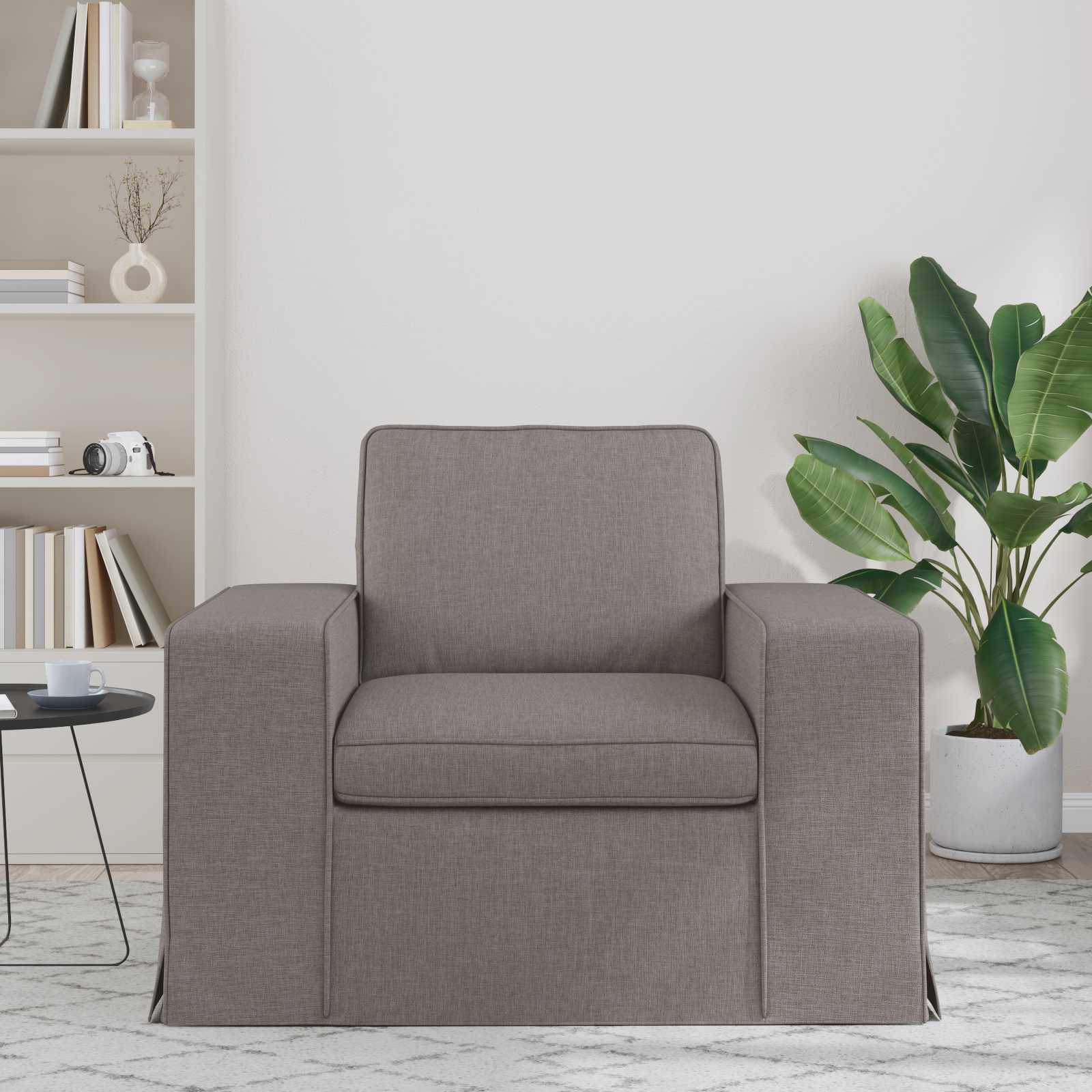 Bank Taupe 103 x 80 x 82 cm Stof is nu te koop bij PeponiXL, paradijselijk wonen!