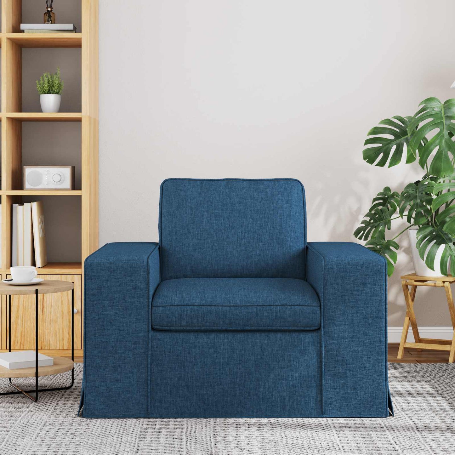 Bank Blauw 103 x 80 x 82 cm Stof is nu te koop bij PeponiXL, paradijselijk wonen!