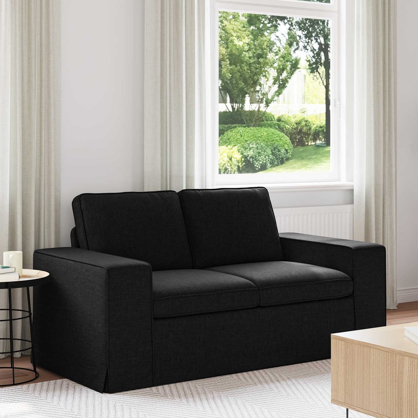 Bank Zwart 162 x 80 x 82 cm Stof is nu te koop bij PeponiXL, paradijselijk wonen!