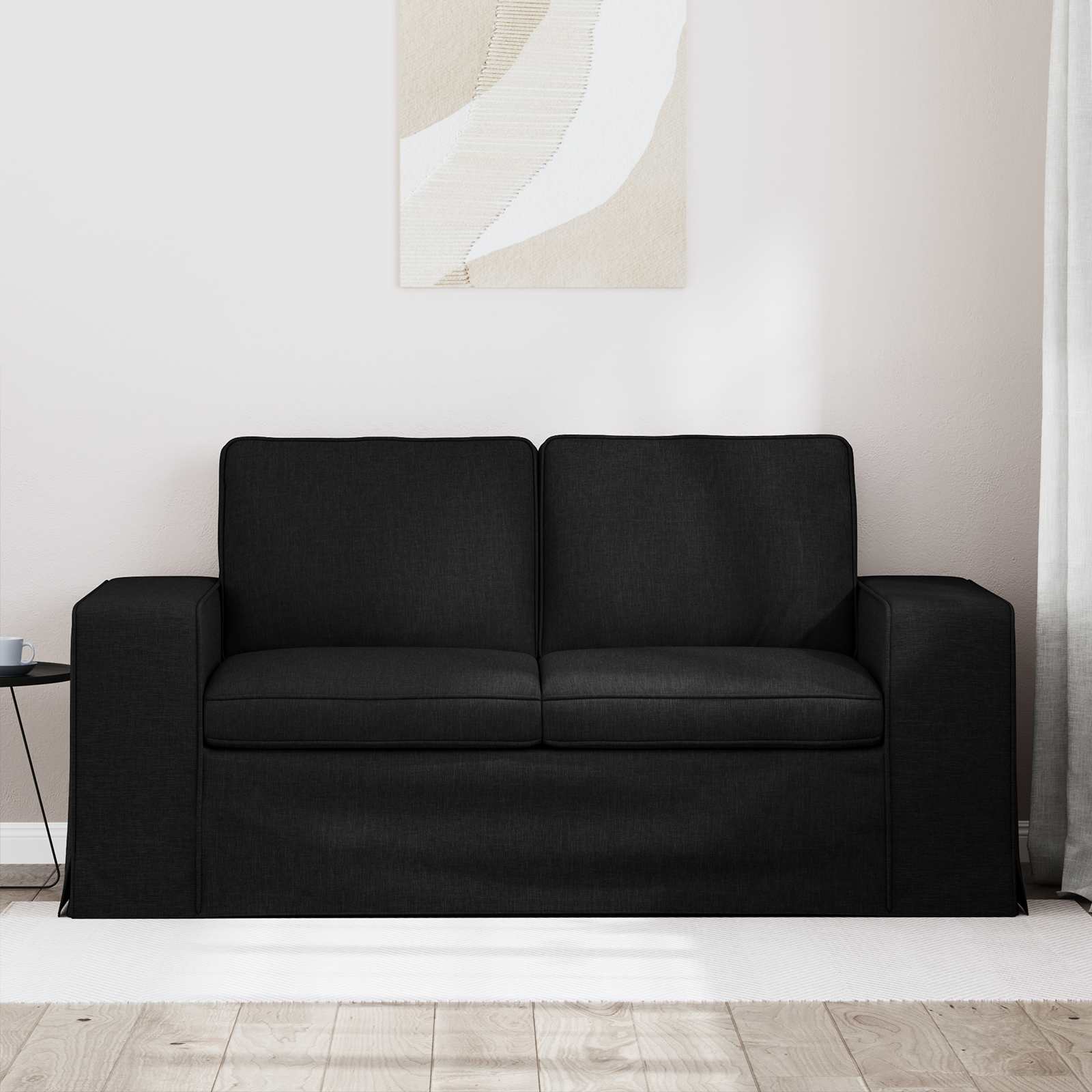 Bank Zwart 162 x 80 x 82 cm Stof is nu te koop bij PeponiXL, paradijselijk wonen!
