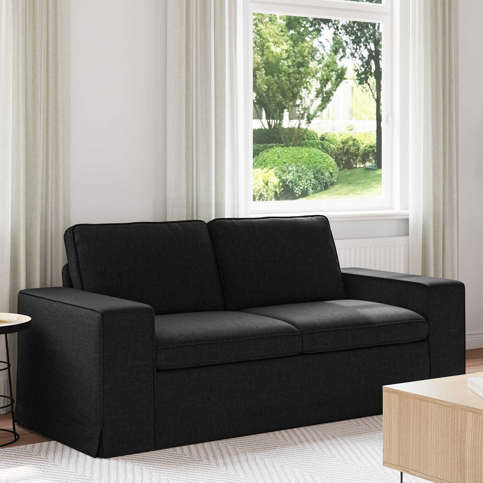Bank Zwart 182 x 80 x 82 cm Stof is nu te koop bij PeponiXL, paradijselijk wonen!