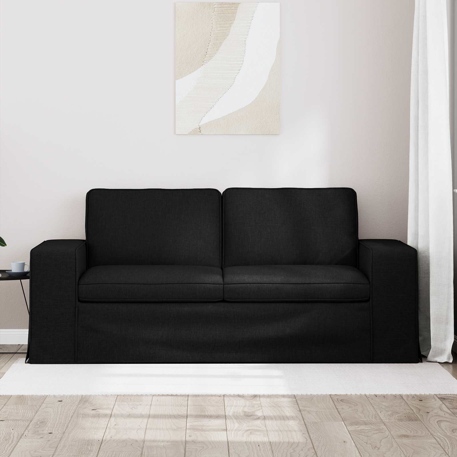 Bank Zwart 182 x 80 x 82 cm Stof is nu te koop bij PeponiXL, paradijselijk wonen!