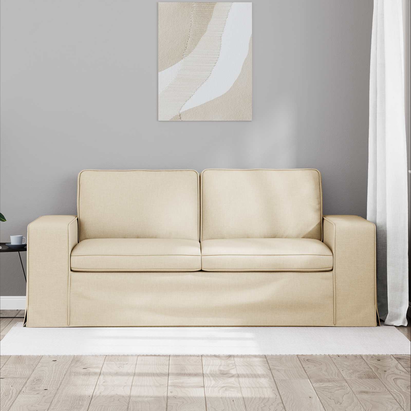 Bank Crème 182 x 80 x 82 cm Stof is nu te koop bij PeponiXL, paradijselijk wonen!