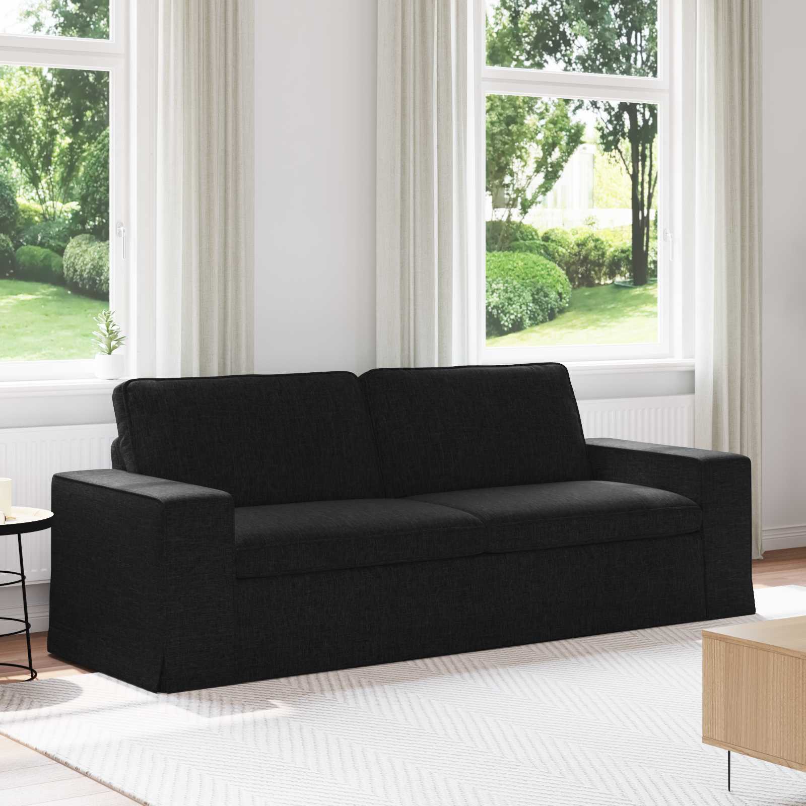 Bank Zwart 222 x 80 x 82 cm Stof is nu te koop bij PeponiXL, paradijselijk wonen!