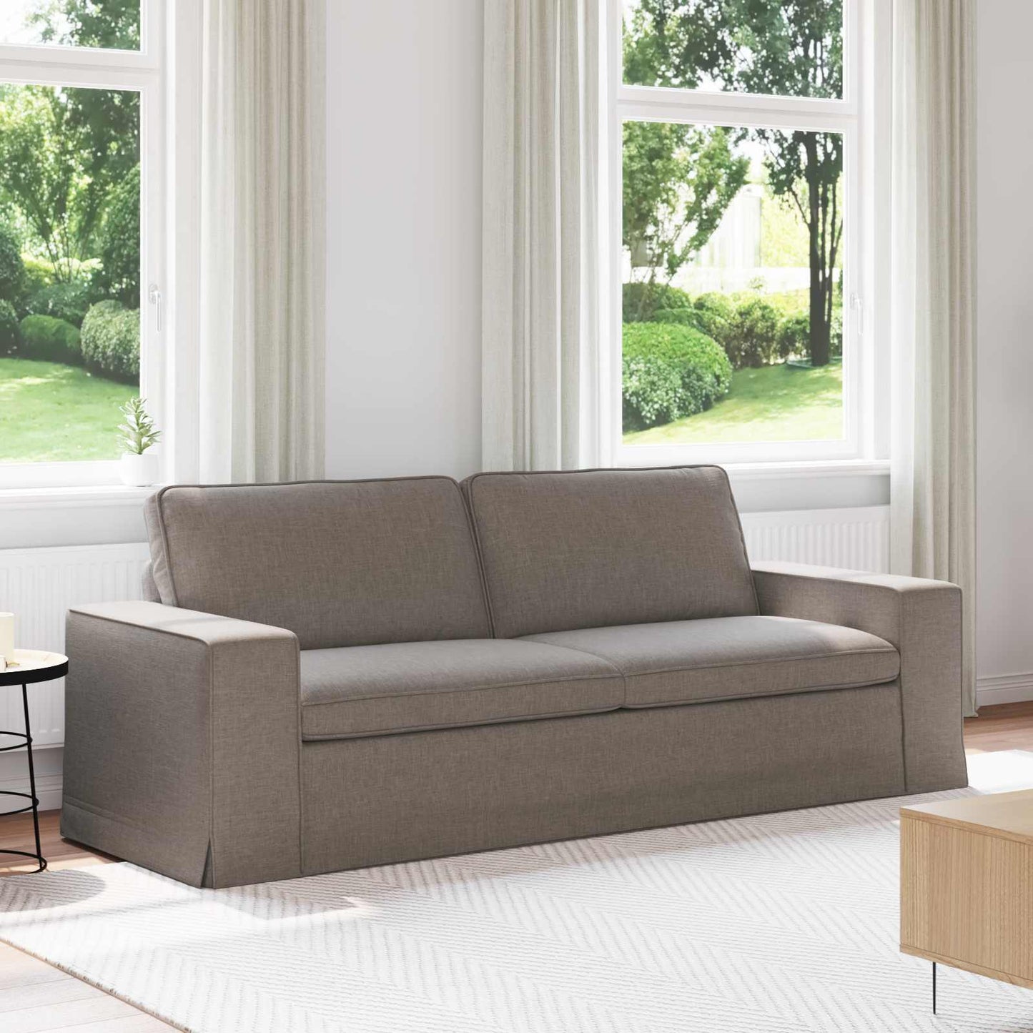 Bank Taupe 222 x 80 x 82 cm Stof is nu te koop bij PeponiXL, paradijselijk wonen!