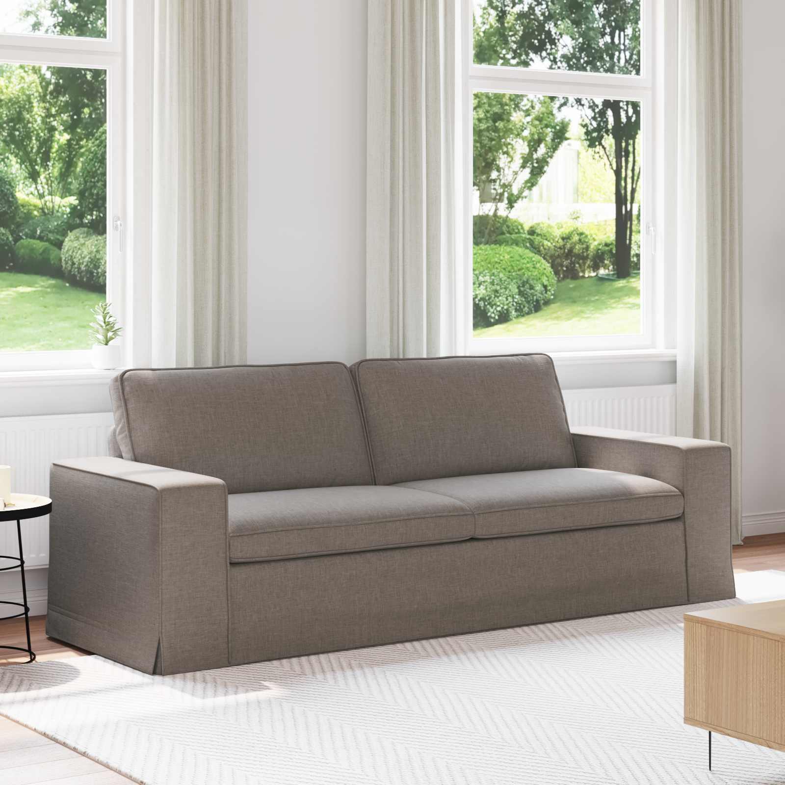 Bank Taupe 222 x 80 x 82 cm Stof is nu te koop bij PeponiXL, paradijselijk wonen!